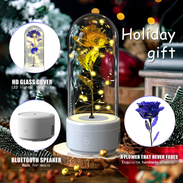 2 In 1 Rose Flowers LED Light & Bluetooth Speaker Valentine's Day Gift